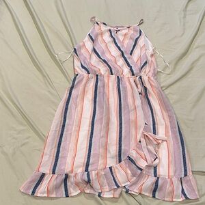 Striped Pink & Navy Halter Dress